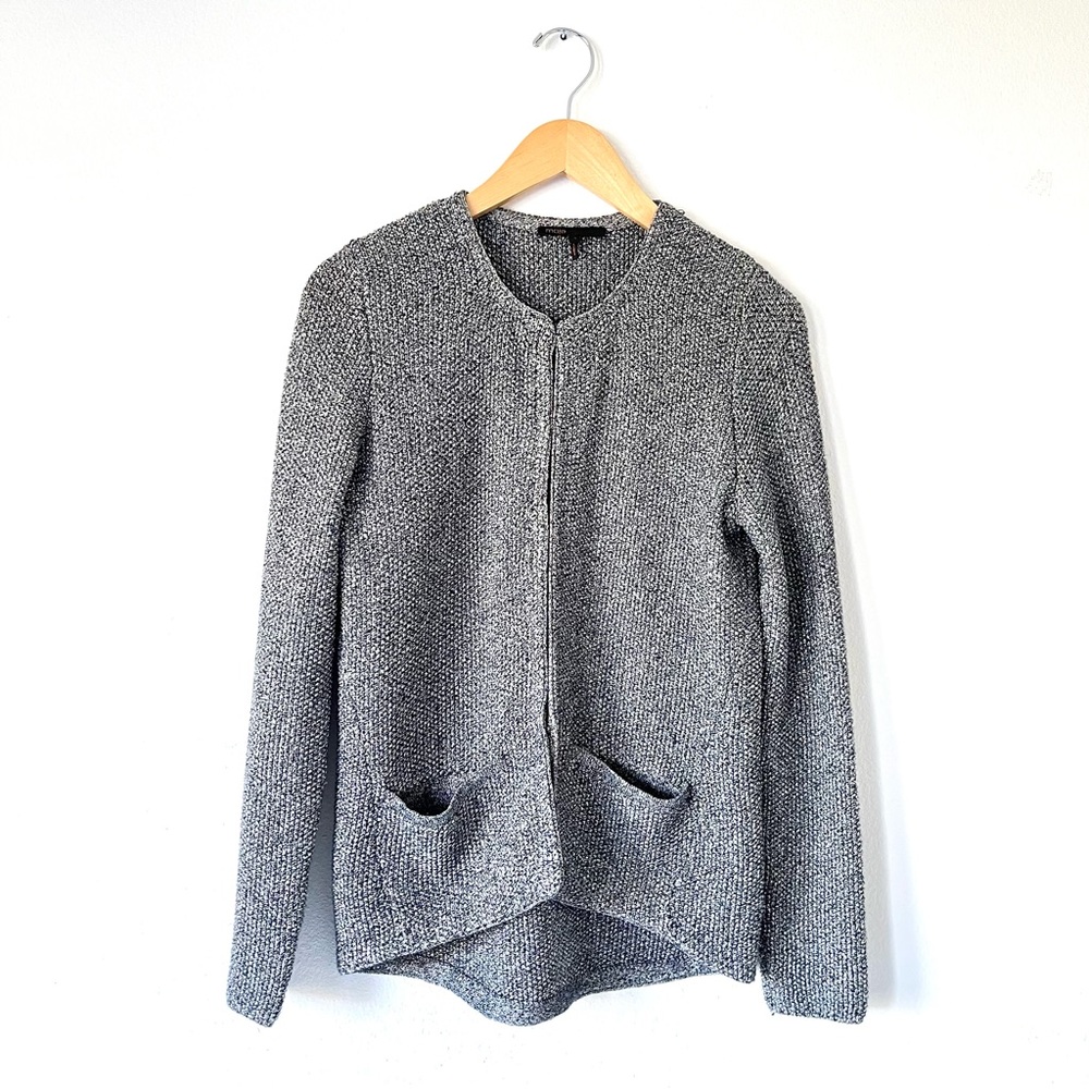 Maje Metallic Knit Cardigan Sweater